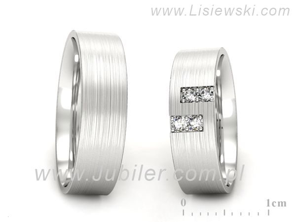 Obrączki ślubne obrączki z białego złota z diamentami złote - p60130T64bmp- 1