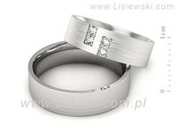 Obrączki ślubne obrączki z białego złota z diamentami złote - p60130T64bmp- 2