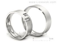 Obrączki ślubne obrączki z białego złota z diamentami złote - p60130T64bmp- 3