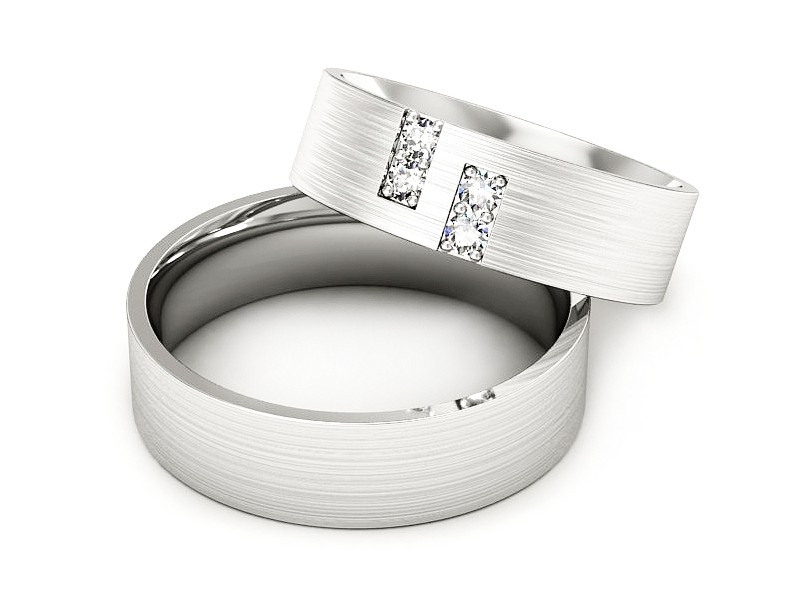 Obrączki z białego złota z diamentami złote - p60130T64bmp — zdjęcie 2