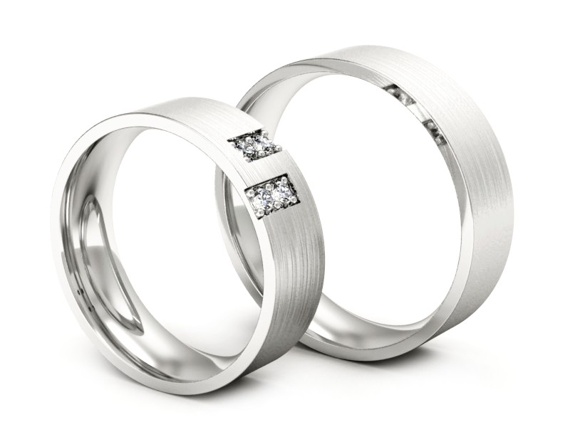 Obrączki z białego złota z diamentami złote - p60130T64bmp — zdjęcie 3