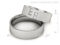 Obrączki ślubne obrączki z białego złota z diamentami złote - p60130T64bms- 2