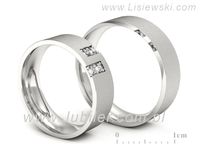 Obrączki ślubne obrączki z białego złota z diamentami złote - p60130T64bms- 3