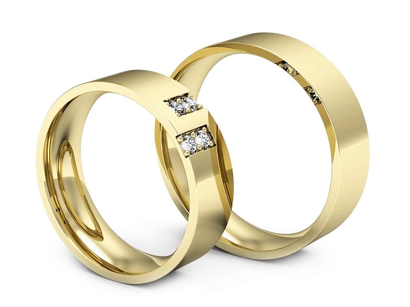 Obrączki z brylantami złote żółte złoto 14k - P60130T64Z — zdjęcie 3