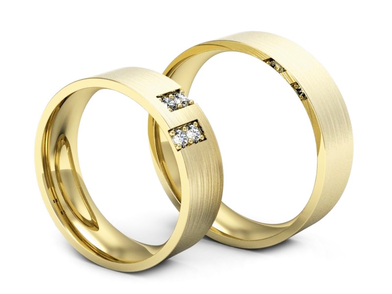 Obrączki z diamentami złote żółte złoto 14k - p60130T64zmp — zdjęcie 3