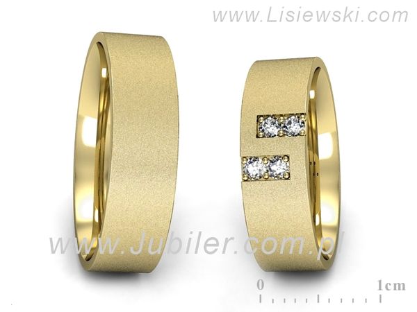 Obrączki ślubne obrączki z diamentami złote żółte złoto 14k - p60130T64zms- 1