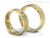 Obrączki ślubne obrączki z diamentami złote żółte złoto 14k - p60130T64zms- 3