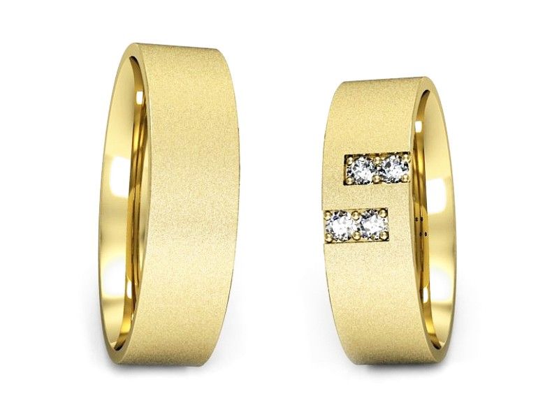 Obrączki z diamentami złote żółte złoto 14k - p60130T64zms - 1