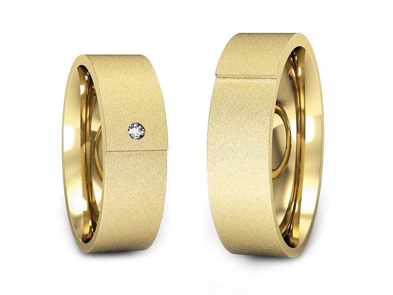 Obrączki z diamentem żółte zloto 585 14k - P601318T171zms — zdjęcie 3