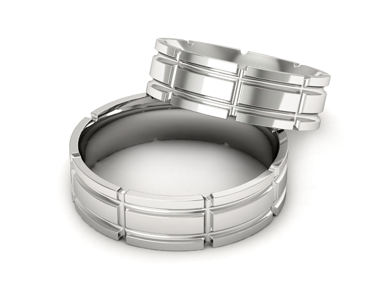 Obrączki białe złoto obrączki klasyczne 585 - p60145111b — zdjęcie 2