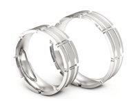 Obrączki ślubne białe złoto obrączki klasyczne 585 - p60145111bms- 3