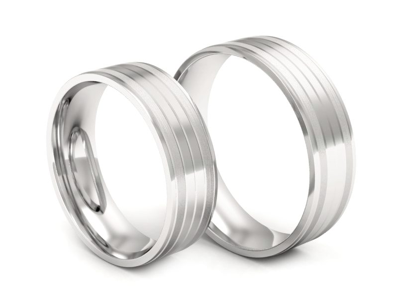 Obrączki białe złoto obrączki klasyczne 585 - P60145224b — zdjęcie 3