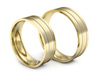 Obrączki ślubne biało żółte złoto obrączki klasyczne 585 - p60145317bz- 3