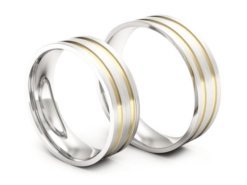 Obrączki biało żółte złoto obrączki złote - p60145317bzmp - 3