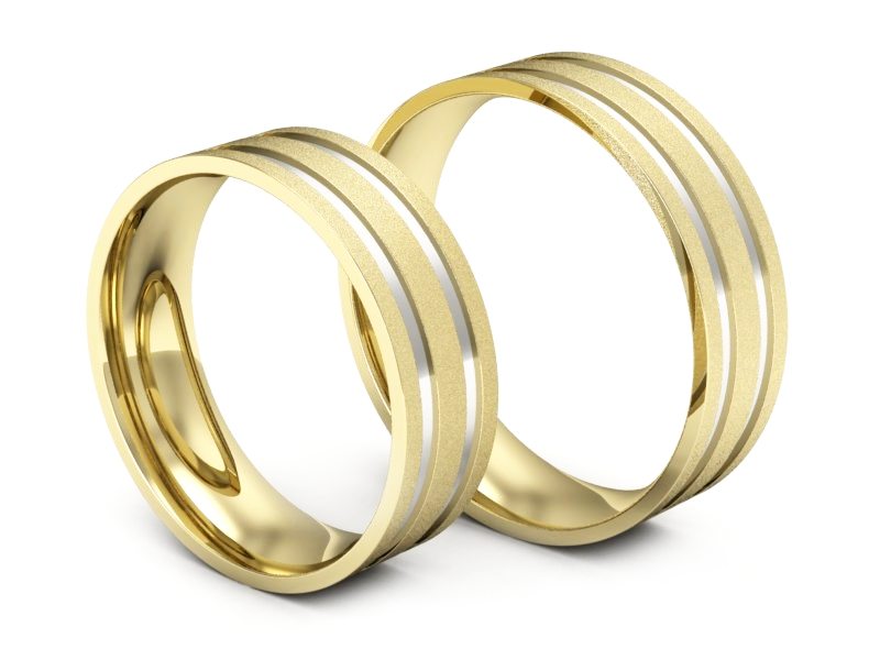 Obrączki biało żółte złoto obrączki złote - p60145317bzms — zdjęcie 3