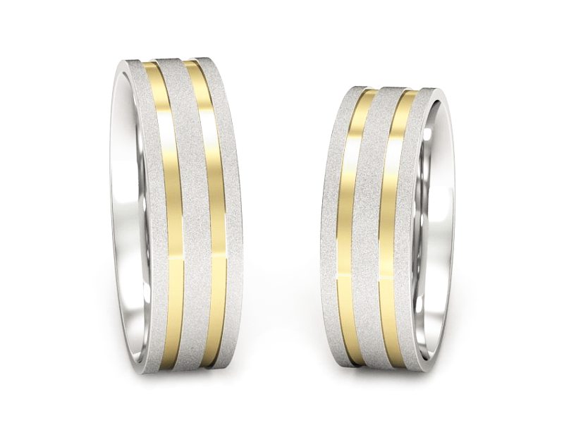 Obrączki biało żółte złoto obrączki złote - p60145317zbms