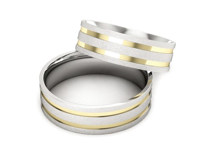 Obrączki biało żółte złoto obrączki złote - p60145317zbms — zdjęcie 2