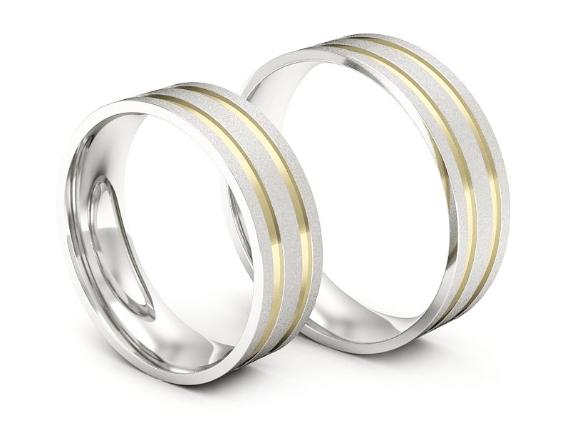 Obrączki biało żółte złoto obrączki złote - p60145317zbms — zdjęcie 3