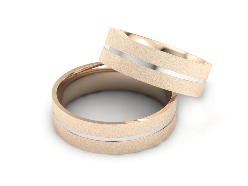 Obrączki biało różowe złoto obrączki złote 585 - p60145318c — zdjęcie 2