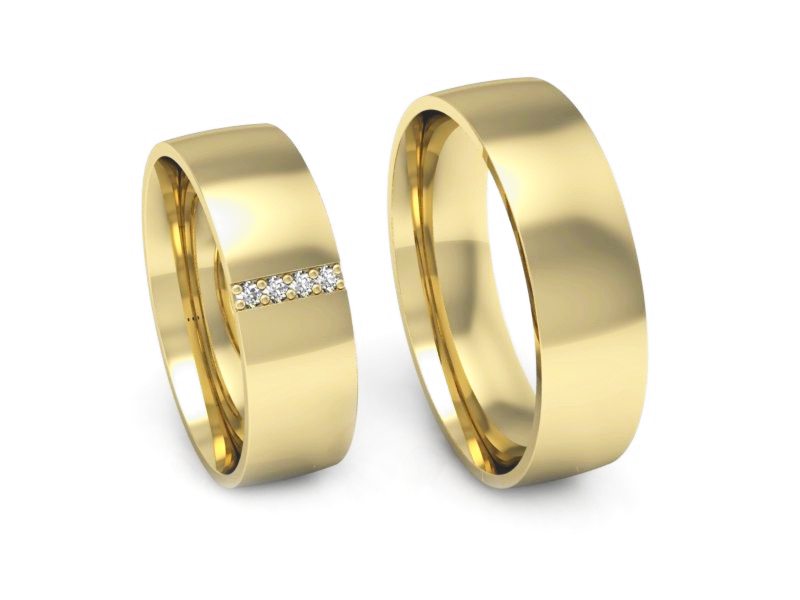 Obrączki z diamentami soczewkowe obrączki - P60150504Z — zdjęcie 3