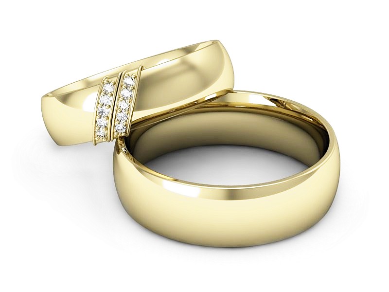 Obrączki z brylantami złote żółte złoto 14k - P60150T145z — zdjęcie 3