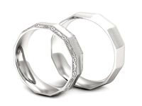 Obrączki ślubne białe złoto obrączki klasyczne 585 - P60150T214bmp- 3