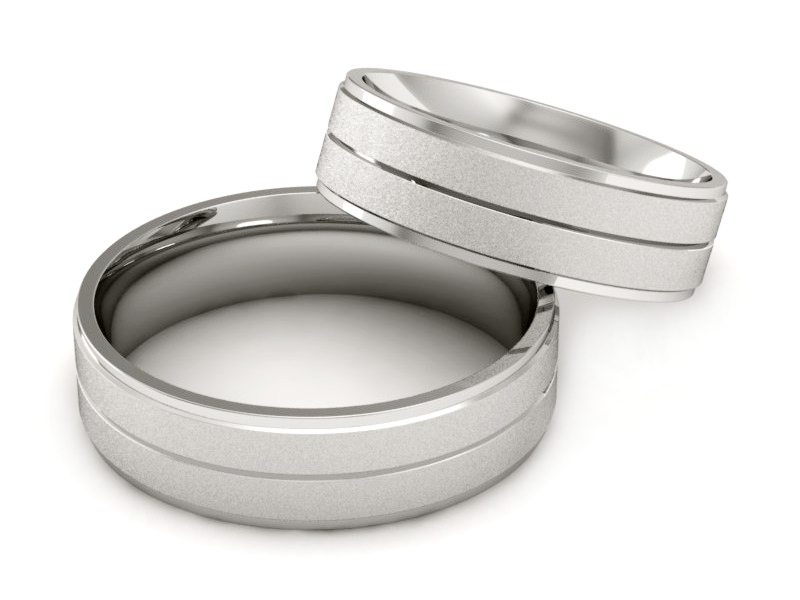 Obrączki białe złoto obrączki klasyczne 585 - P60160309bms — zdjęcie 2