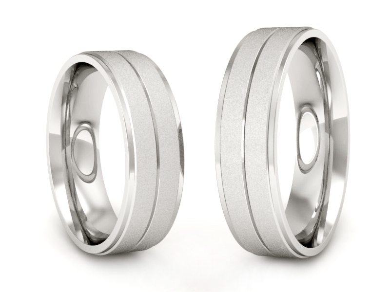 Obrączki białe złoto obrączki klasyczne 585 - P60160309bms — zdjęcie 3