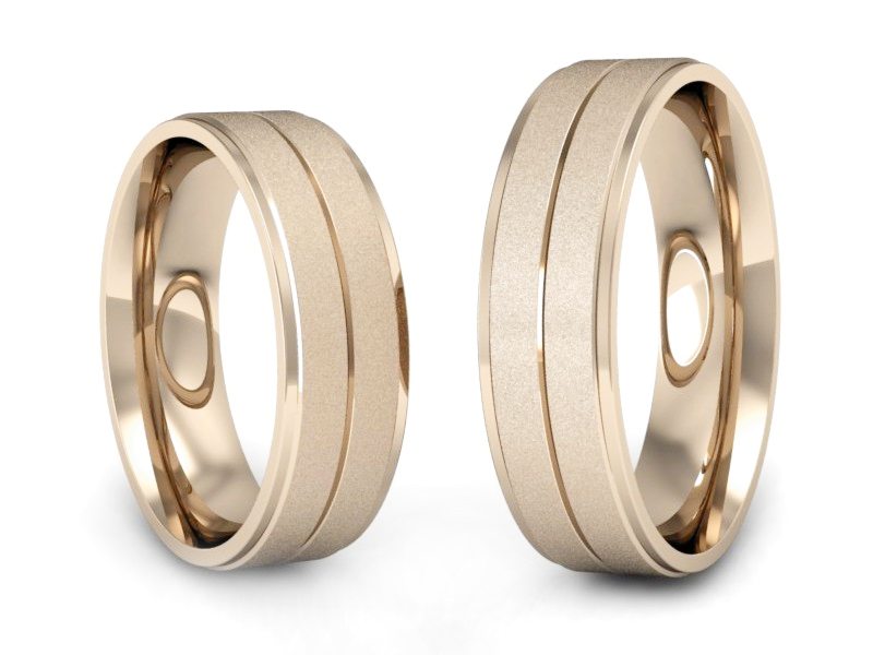 Złote Obrączki klasyczne różowe złoto 585 - P60160309cms — zdjęcie 3