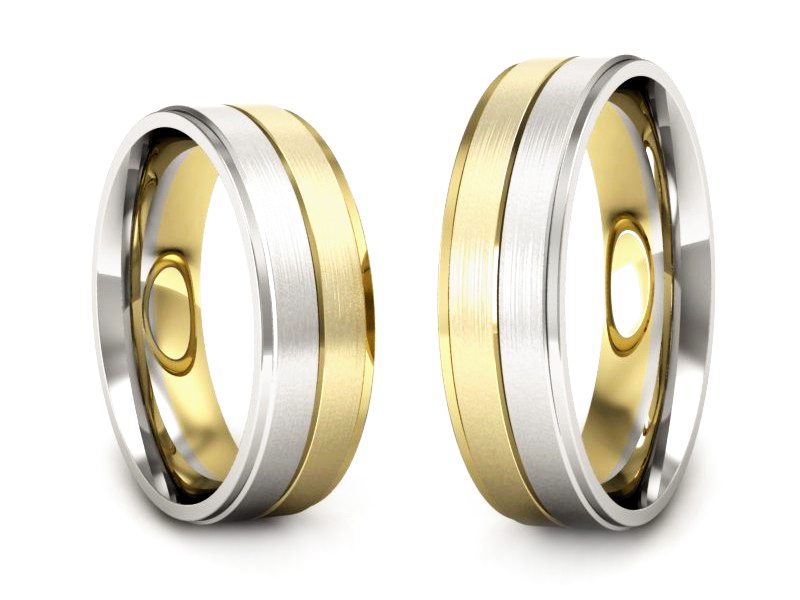 Obrączki biało żółte złoto obrączki złote - P60160309zbmp — zdjęcie 3