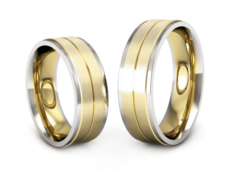 Obrączki biało żółte złoto obrączki złote - P60160309zzbmp — zdjęcie 3