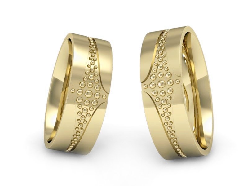 Obrączki żółte złoto obrączki klasyczne 585 - P60160T174z — zdjęcie 3