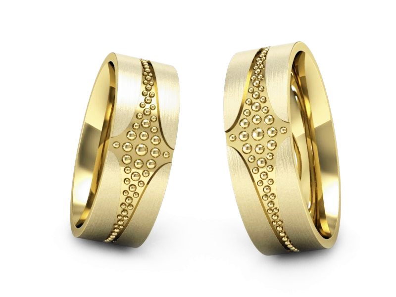 Obrączki żółte złoto obrączki klasyczne 585 - P60160T174zmp — zdjęcie 3