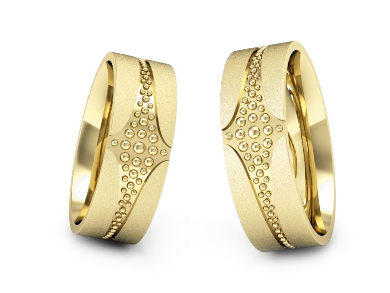 Obrączki żółte złoto obrączki klasyczne 585 - P60160T174zms — zdjęcie 3