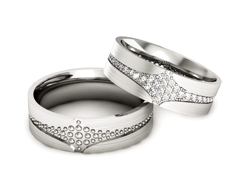 Obrączki z brylantami złote białe złoto 585 - P60160T176bmp — zdjęcie 2