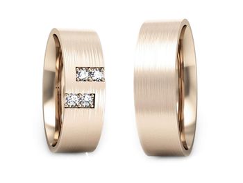 Obrączki z diamentami złote różowe złoto 585 - P60160T45RM - 1