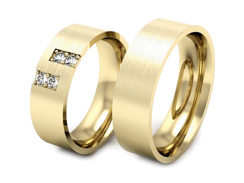 Obrączki z brylantami złote żółte złoto 14k - P60160T45zmp — zdjęcie 3