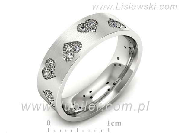 Pierscionek Obrączka z brylantami białe złoto próba 585 - P60160TP1bmp- 1
