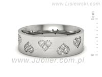Pierscionek Obrączka z brylantami białe złoto próba 585 - P60160TP1bmp- 2
