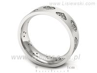 Pierscionek Obrączka z brylantami białe złoto próba 585 - P60160TP1bmp- 3