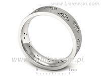 Pierscionek Obrączka z brylantami białe złoto próba 585 - P60160TP1bms- 3
