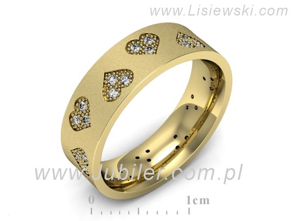 Obrączka z brylantami żółte złoto próba 585 - P60160TP1zms- 1