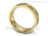 Obrączka z brylantami żółte złoto próba 585 - P60160TP1zms- 3
