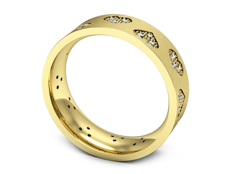 Obrączka z brylantami żółte złoto próba 585 - P60160TP1zms — zdjęcie 3