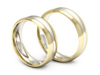 Obrączki ślubne biało żółte złoto obrączki klasyczne 585 - P60170T213bz- 3