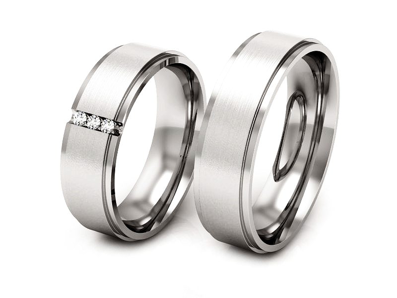 Obrączki z brylantami obrączki białe złoto - P60170T99bmp — zdjęcie 3