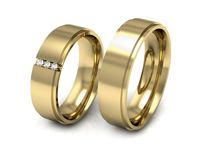 Obraczki slubne z brylantami obrączki soczewkowe żółte złoto 14k - P60170T99z- 3