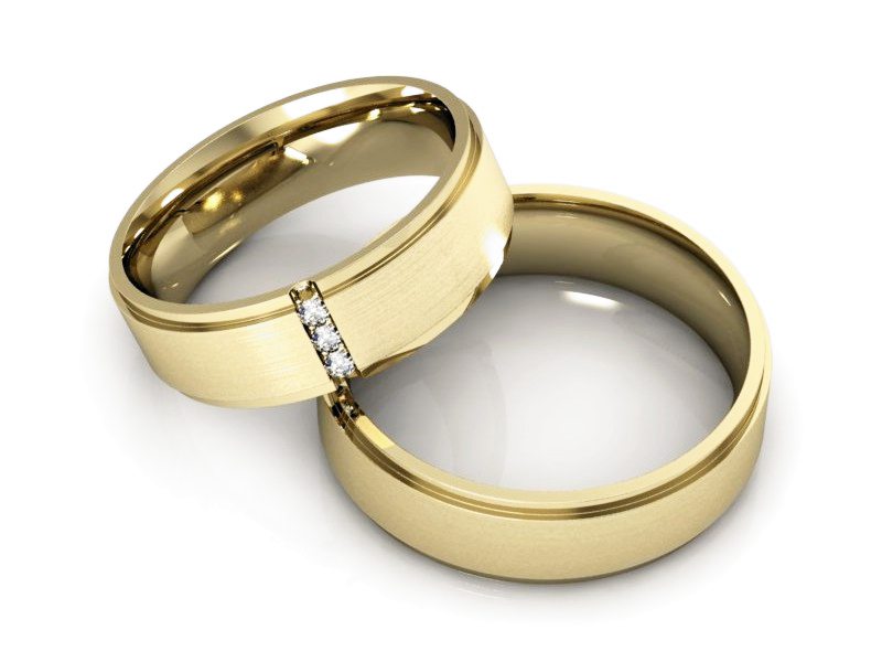 Obrączki z brylantami złote żółte złoto 14k - P60170T99zmp — zdjęcie 2