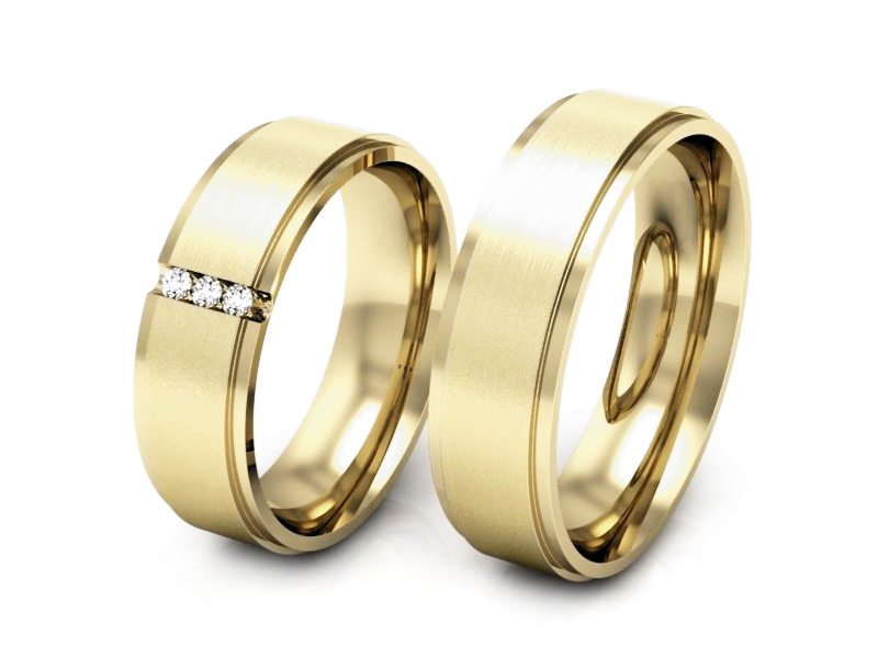 Obrączki z brylantami złote żółte złoto 14k - P60170T99zmp — zdjęcie 3