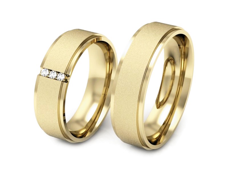 Obrączki z diamentami żółte złoto 585 - P60170T99zms — zdjęcie 3